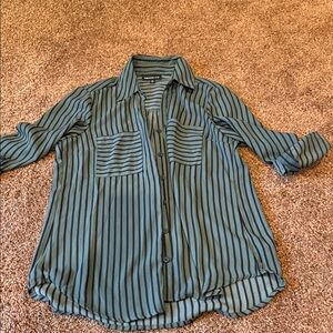 Striped Button-Up Blouse